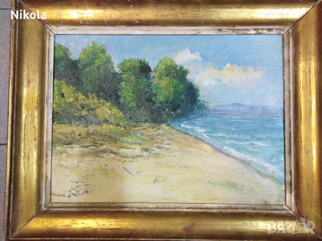 Стар голяма картина масло, снимка 3 - Антикварни и старинни предмети - 51888361