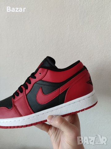 Nike Air Jordan 1 Low Bred Red Black Нови Оригинални Обувки Маратонки Размер 42 Номер 26.5см, снимка 12 - Маратонки - 40513448