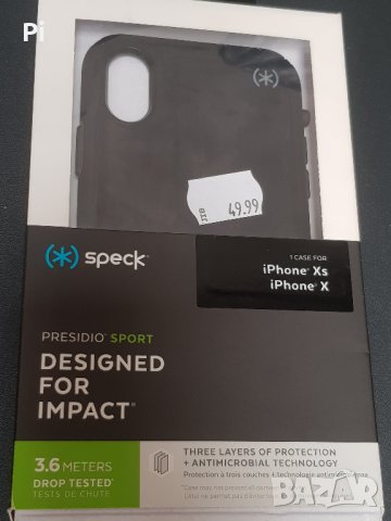 Протектор Speck Presidio Sport iPhone XS/X Black/Grey, снимка 4 - Калъфи, кейсове - 33351402