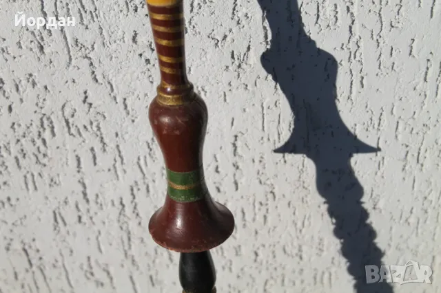 Стара хурка с примитивна резба, снимка 4 - Други ценни предмети - 49596239