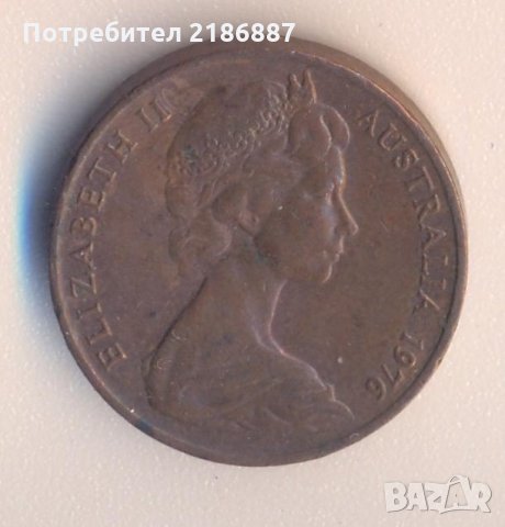 Австралия 2 цента 1976 година, летящ гущер, снимка 2 - Нумизматика и бонистика - 26717362