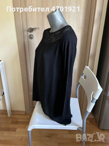 Черна дамска блуза Francomina, снимка 8 - Блузи с дълъг ръкав и пуловери - 53215741