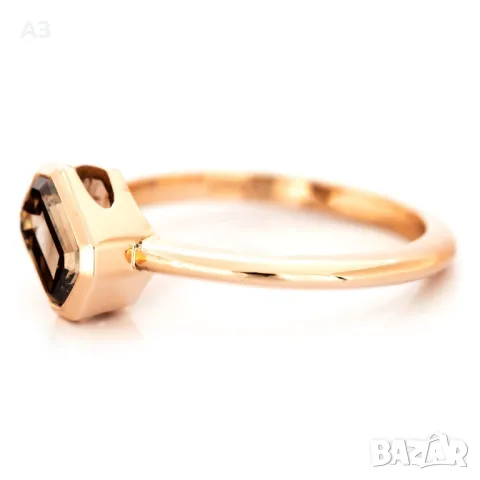 Пръстен с диамант 1.02 карата  - 14 карата розово злато, снимка 6 - Пръстени - 48435921