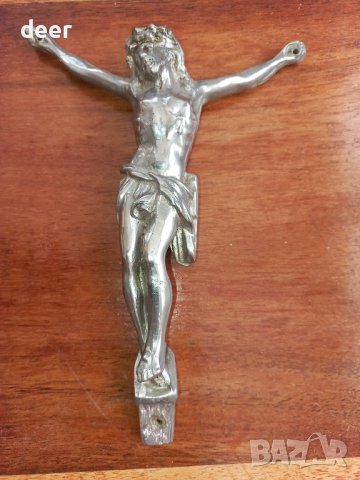 Посребрен старинен Исус, снимка 1 - Икони - 43541925