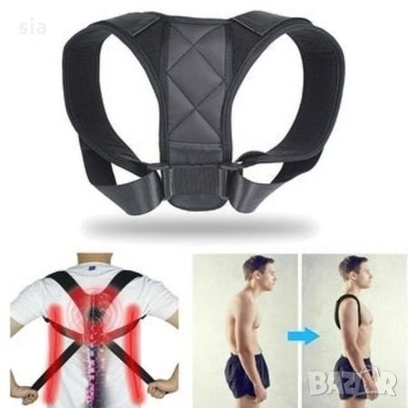 Коректор на стойката , Колан за изправяне на гърба , Черен , снимка 3 - Други спортове - 28901520