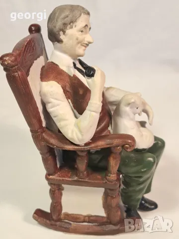 ретро керамична статуетка старец 23/4, снимка 3 - Статуетки - 49332233