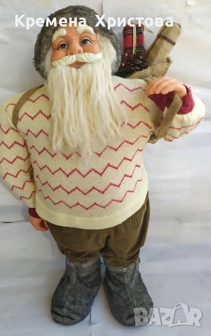 Дядо Коледа с чувал с подаръци , снимка 2 - Декорация за дома - 52847330