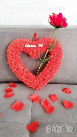 Сърце от вечни рози за Свети Валентин, снимка 2 - Романтични подаръци - 35448872