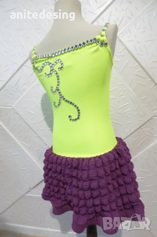 Рокля за спортни танци в електрик и лилаво, снимка 3 - Детски рокли и поли - 50661814