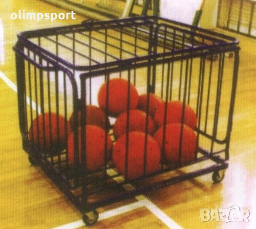 Сгъваема количка за топки - метална нова Количката разполага с колела за по-удобно съхранение и прен, снимка 2 - Спортна екипировка - 33206550