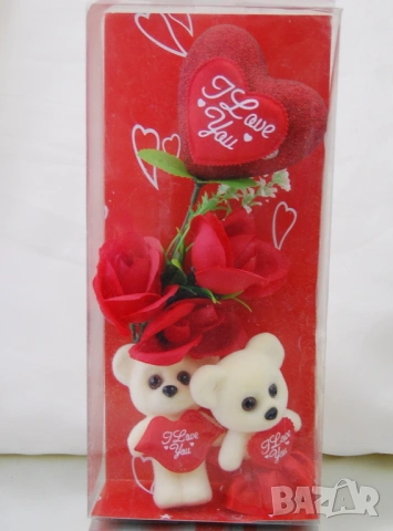 Романтичен подарък - мечета I LOVE YOU с роза   , снимка 2 - Романтични подаръци - 53435288