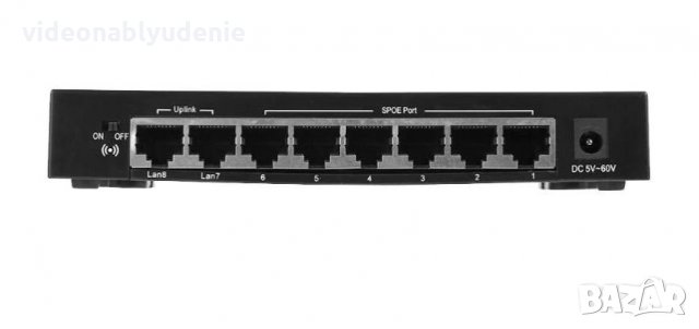 8 Port Poe Switch 6 + 2 Ports DC Мрежови IP Камери NVR LSPOE-06120A 8 Порт Суич от които 6 порта POE, снимка 1 - IP камери - 28567738