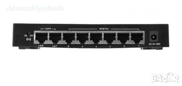 8 Port Poe Switch 6 + 2 Ports DC Мрежови IP Камери NVR LSPOE-06120A 8 Порт Суич от които 6 порта POE