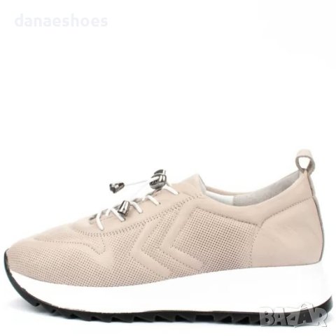 Дамски обувки от естествена кожа в бежов цвят , снимка 5 - Дамски ежедневни обувки - 42277873