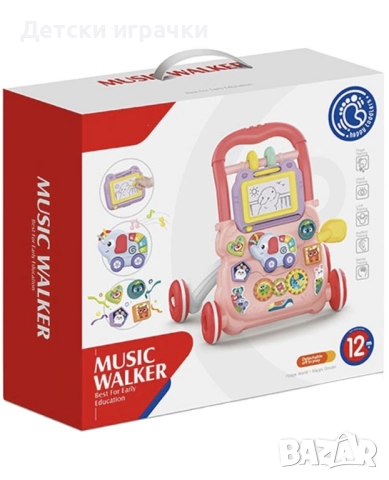 Детска проходилка музикална, Happy Toddlers, синя/розова, снимка 5 - Други - 52069981