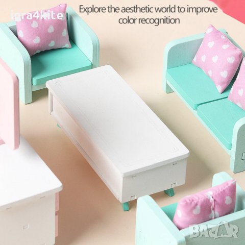 НАМАЛЕНА ЖЕНА НА Дървени аксесоари ХОЛ за деца НОВ МОДЕЛ за дървена къща, снимка 5 - Образователни игри - 35029519