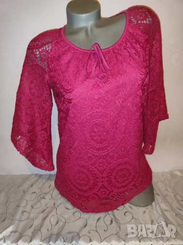 Розова дантелена блуза р-р М , снимка 2 - Ризи - 43915525