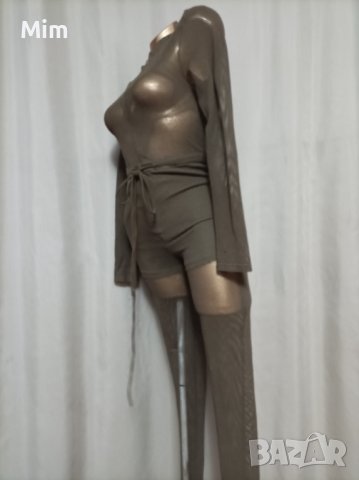  FASHIONNOVA M Зелен гащеризон на мрежа, снимка 6 - Гащеризони - 37271236