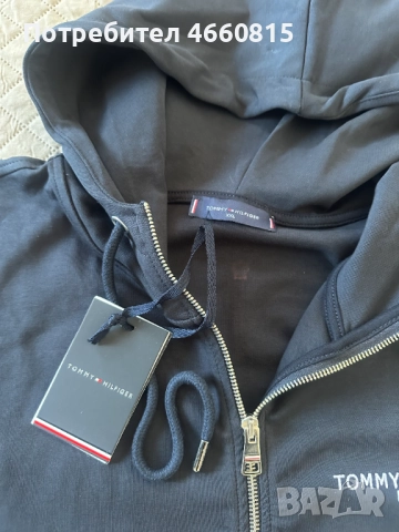 НОВ Тъмносин мъжки екип Tommy Hilfiger XXL – 100% памук НАМЕЛЕНА цена, снимка 6 - Спортни дрехи, екипи - 52921760