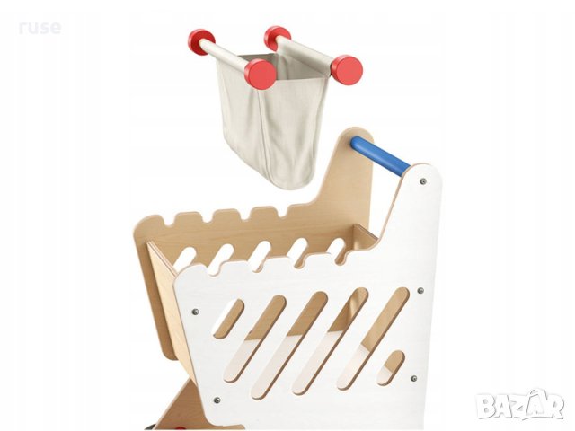 НОВИ! Детска дървена количка за пазаруване, снимка 3 - Играчки за стая - 43382863