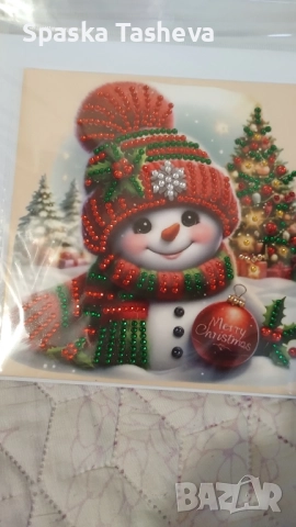 Коледни диамантени картички , снимка 2 - Декорация за дома - 52306814