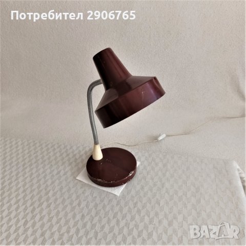 Стара индустриална настолна лампа работеща, снимка 4 - Антикварни и старинни предмети - 38399191