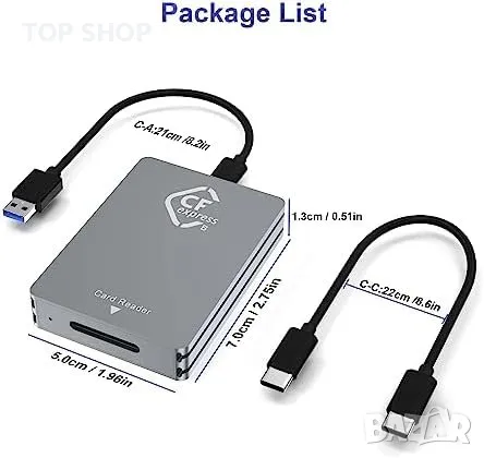 Нов Адаптер за Четец на карти CFexpress тип B, USB 3.2 Хъб Докинг станция, снимка 3 - Друга електроника - 49321409