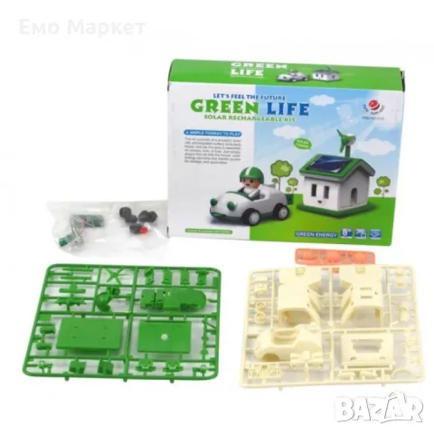 Иновативен детски конструктор със соларна батерия, къща с движеща се кола, снимка 4 - Електрически играчки - 48848917