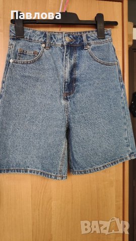 Нови дънки къси размер XS #34 CROPP, снимка 2 - Къси панталони и бермуди - 37319088
