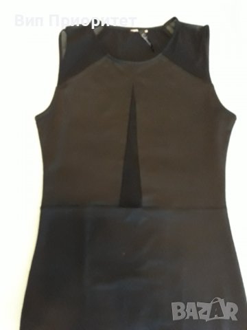 Мини черна рокля къса , елегантна, секси, без ръкав, с прозрачен елемент отпред и на раменете, ефект, снимка 4 - Рокли - 37435253