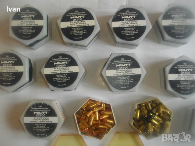 Заряди Капси 6,8/18 за HILTI бърз монтаж модели DX 600, DX 600N, DX400E,DX400,DX35,DX300,DX200,DX100, снимка 5 - Други инструменти - 53306875