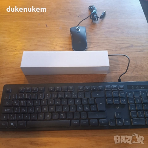 Комплект клавиатура и мишка с кабел – RGB подсветка, USB, QUERTZ, черен, снимка 8 - Клавиатури и мишки - 53382191