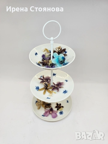 Rosenthal - Romance Rhapsody по дизайн на Bjorn Wiinblad 1961г. Мини поднос на три нива, снимка 8 - Сервизи - 53390303