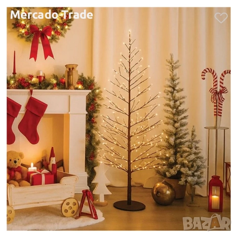 Коледна елха Mercado Trade, 600 LED, 150см, Топло бяла светлина, Черна