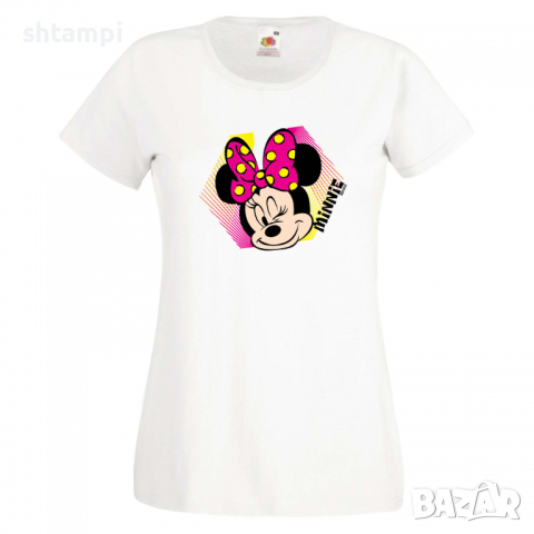 Дамска тениска Minnie Mouse 1 Подарък,Изненада,Рожден ден,, снимка 9 - Тениски - 36530694