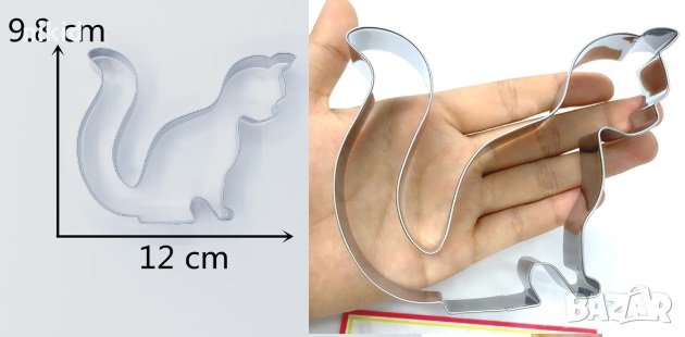 Грамадна Котка метална форма резец за декорация украса бисквитки сладки с тесто фондан