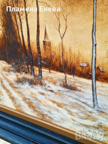 Зимен пейзаж-авторска картина , снимка 4 - Картини - 53123622