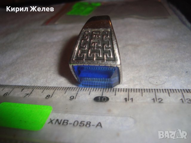 СТИЛЕН СКЪПОЦЕНЕН ДИЗАЙНЕРСКИ АРТ ПРЪСТЕН от БЛАГОРОДНА Нрж СТОМАНА с ФАСЕТИРАН САПФИР-КРИСТАЛ 31383, снимка 9 - Пръстени - 38056263