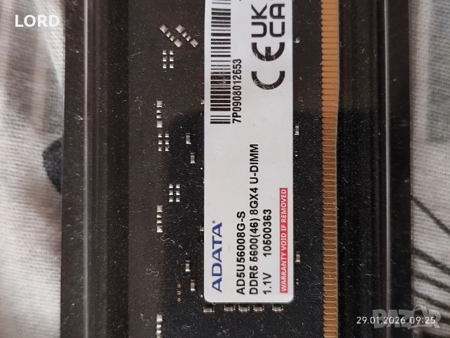 Рам памет 8GB DDR5 5600 ADATA - Чисто нова!, снимка 2 - RAM памет - 53272099