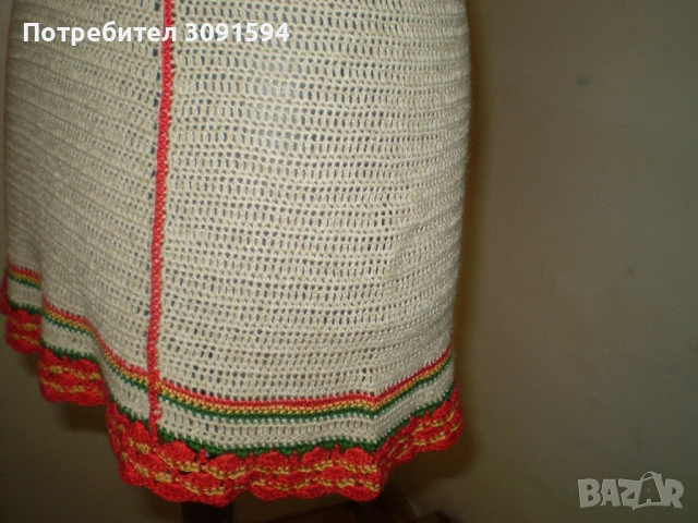 Винтидж плетена рокле с къс ръкава многоцветни мотиви , снимка 4 - Рокли - 53600061