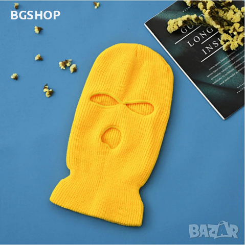  Зимна шапка маска - Yellow Balaclava , снимка 3 - Шапки - 36479147