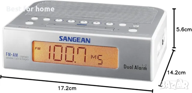 Радио с часовник Sangean RCR-5 Radio Alarm Clock, снимка 6 - Радиокасетофони, транзистори - 49044662