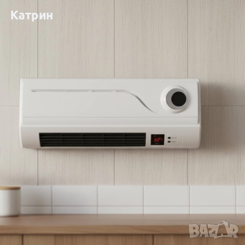 Нова отоплителна печка за стена Rosberg R51973A с мощност 2000W. Функции: Отопление с въздушен поток