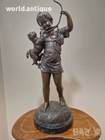 Уникална антикварна бронзова френска фигура статуетка скулптура , снимка 2 - Антикварни и старинни предмети - 53160938