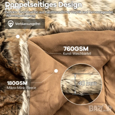 Одеяло Costway от синтетична кожа на белка 153x203см, снимка 5 - Покривки за легло - 53350469