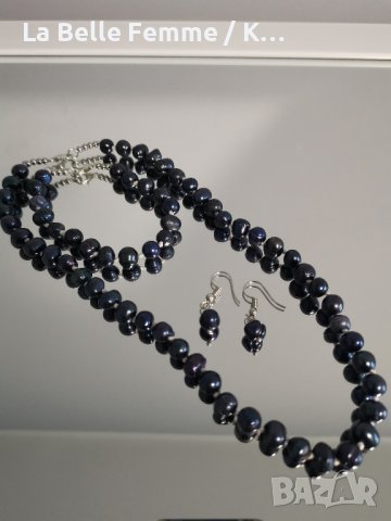 Комплект от перли - колие, гривна и обеци, снимка 3 - Бижутерийни комплекти - 38108058