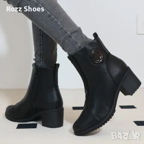 Дамски боти с плътен ток нов модел черен цвят код32, снимка 7 - Дамски боти - 47418910