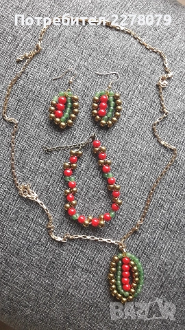 Комплекти бижута от полускъпоценни камъни - ръчна изработка, снимка 5 - Бижутерийни комплекти - 44733843