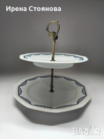 💠💠💠Classic Rose Maria Blu💠💠💠 Поднос на две нива, снимка 16 - Антикварни и старинни предмети - 53152004