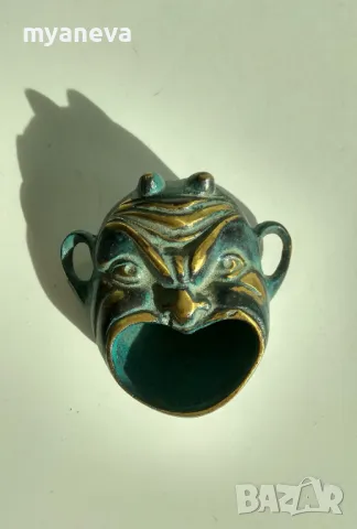 Бронзова , митологична , детайлна статуетка , сатир. , снимка 1